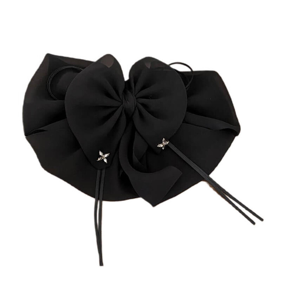 Ecarla Fermaglio per capelli - Fiocco di tulle - Fermaglio per capelli nero