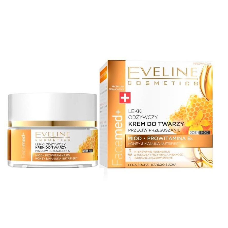 Shop Eveline Cosmetics Facemed+ 3in1 Leichte nährende Gesichtscreme gegen Trockenheit, 50 ml Eveline Cosmetics Facemed+ 3in1 Leichte nährende Gesichtscreme gegen Trockenheit, 50 ml