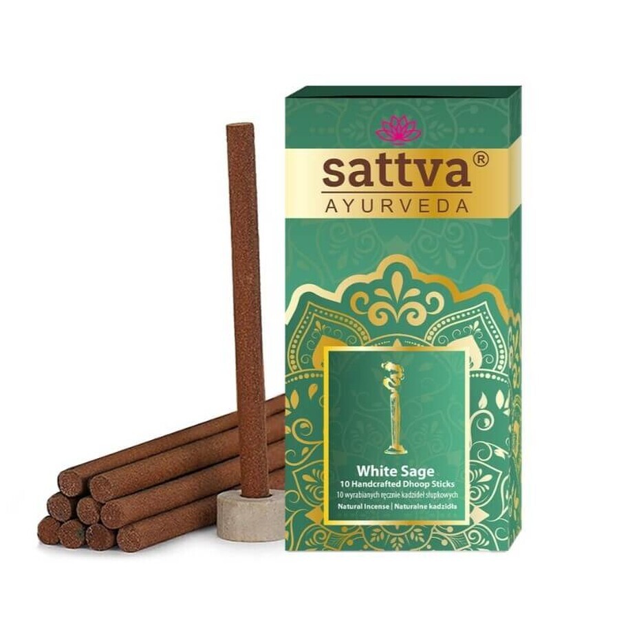 Sattva Räucherstäbchen Weiße Salbei Säulenräucherung, 10 Stück