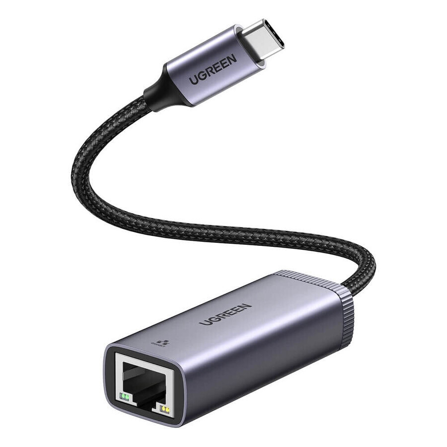 Ugreen external network adapter USB Type C - RJ45 1Gbps (1000Mbps) gray (40322 CM483)