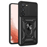 Etui Hybrid Armor Camshield pour Samsung Galaxy S23+ étui blindé avec protection de l'appareil photo noir