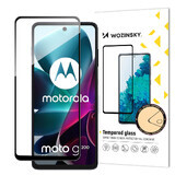 Wozinsky volledig gelijmd gehard glas Motorola Moto G200 5G 9H volledig scherm gehard glas met zwarte rand