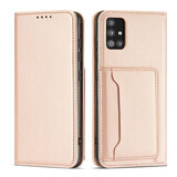 Magnet Card Case pentru Samsung Galaxy A13 5G card portofel caz titular de card roz