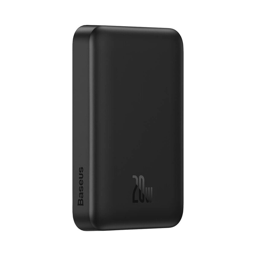 Baseus Magnetische Mini Powerbank met MagSafe 15W inductief opladen / PD QC 20W snel opladen 10000mAh zwart (Overseas Edition) + Xiaobai Series USB-C - USB-C 60W 3A kabel 0,5m zwart