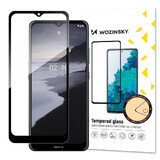 Wozinsky supersterk Full Glue volledig scherm gehard glas met case vriendelijke Nokia 2.4 frame zwart