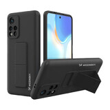 Wozinsky Kickstand Hoesje siliconen case met standaard voor Xiaomi Redmi 10 zwart