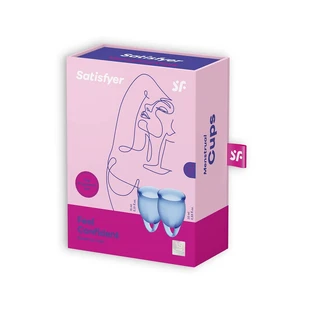 Satisfyer Feel Confident Menstrual Cup Set 15ml + 20ml Dark Blue.