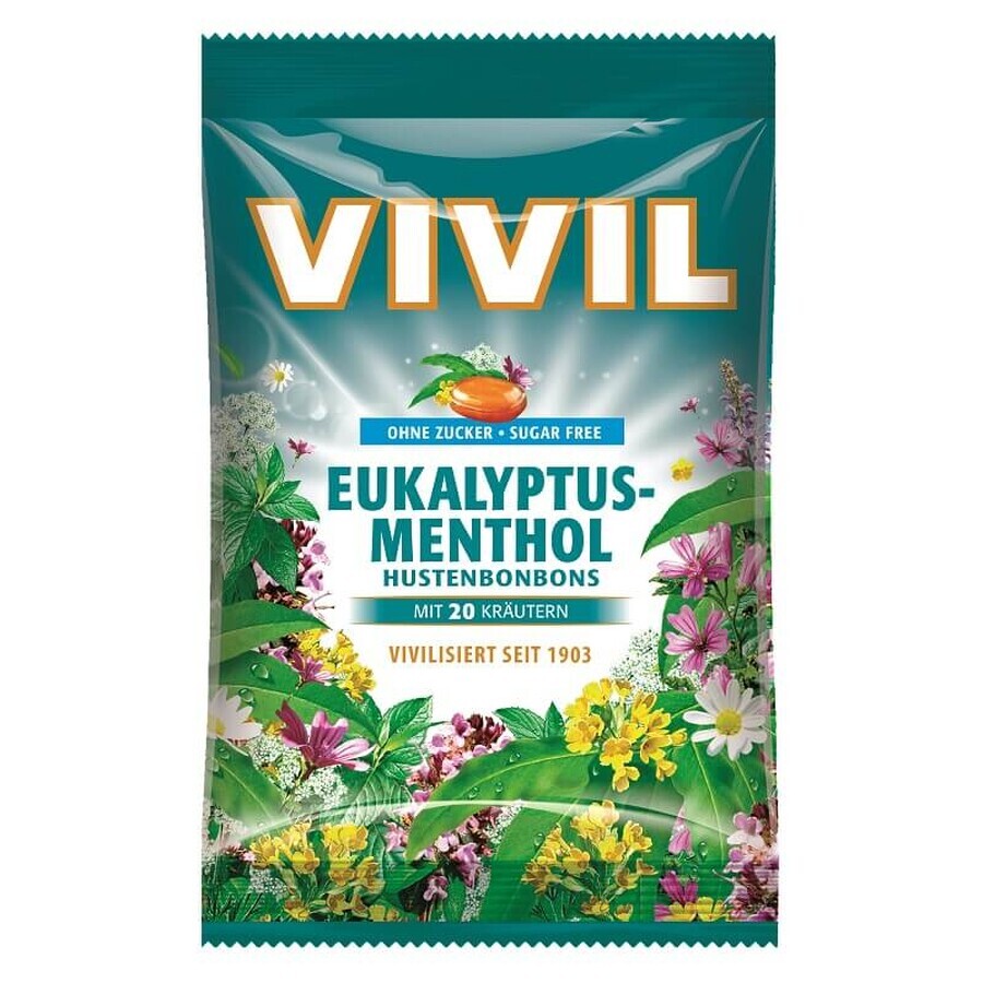 Buy Sugar-free candy with eucalyptus and menthol, 60 g, Vivil Sugar-free candy with eucalyptus and menthol, 60 g, Vivil