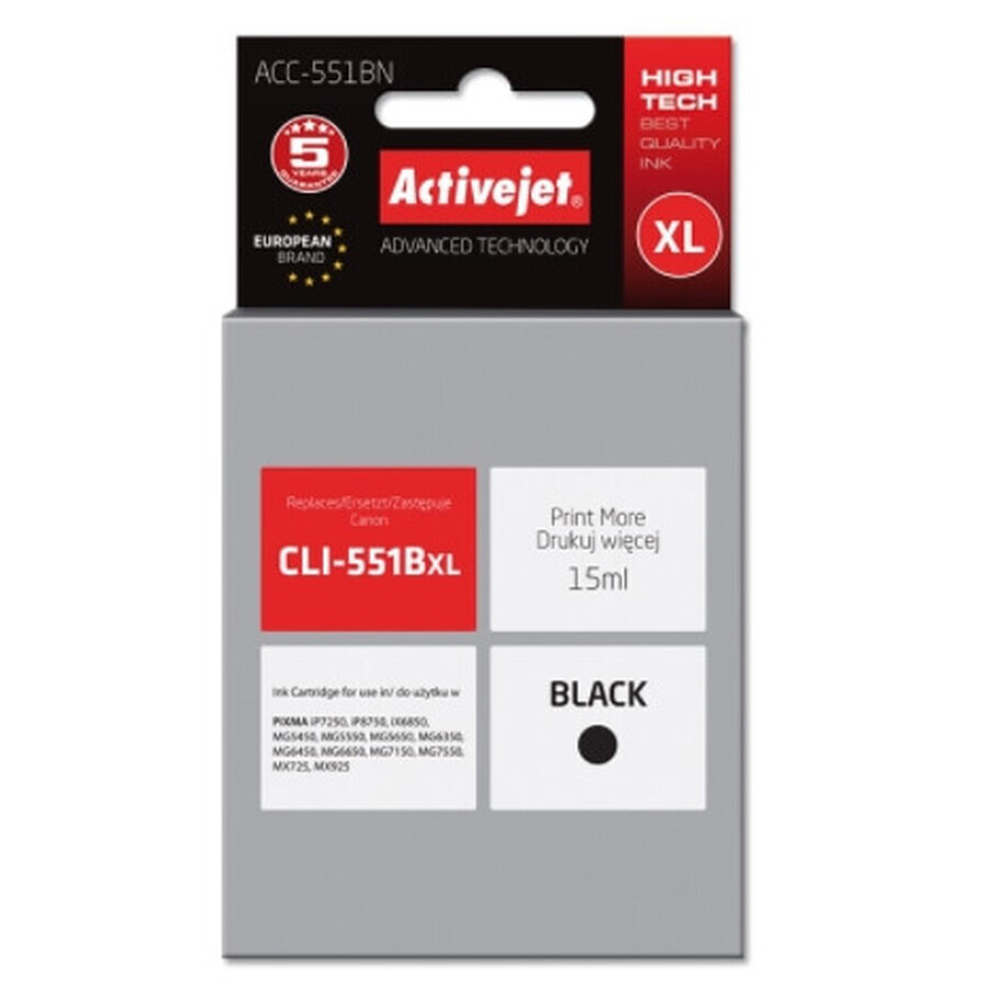 ActiveJet, Ink for Canon ACC-551BN (replacement CLI-551BK) black (black).