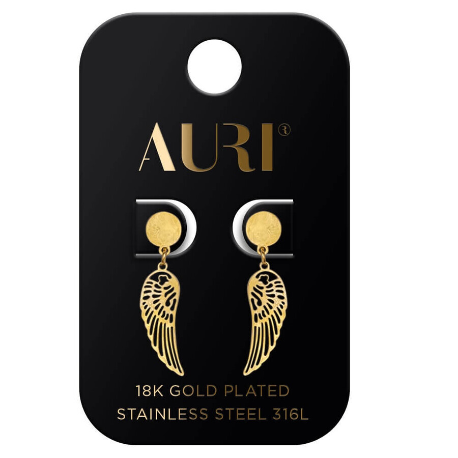 Auri Gold plated pendant wing earrings