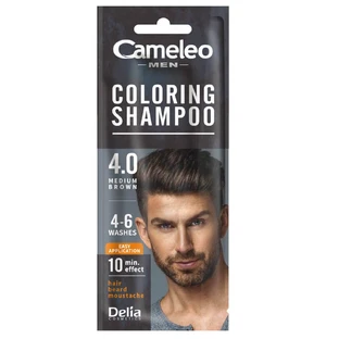 Cameleo Men Coloring Shampoo Coloring Shampoo for Men 4.0 Medium Brown, 15 ml.