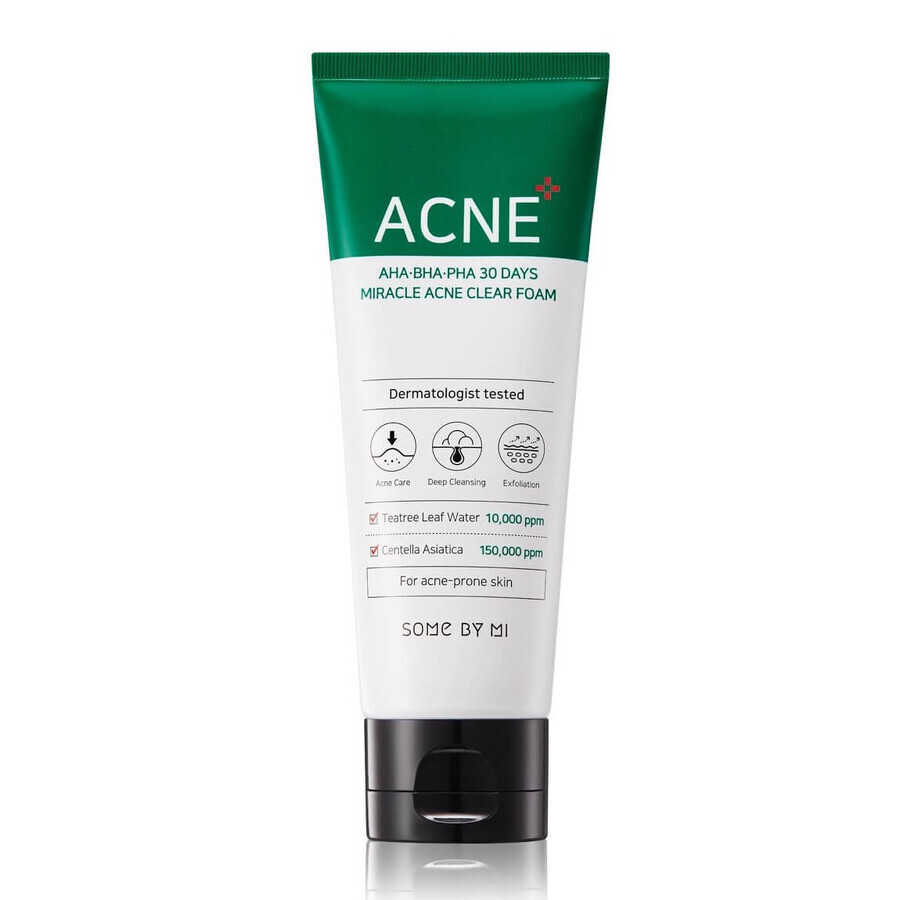Buy Some By Mi AHA.BHA.PHA Miracle Acne Cleansing Facial Foam, 100 ml. Some By Mi AHA.BHA.PHA Miracle Acne Cleansing Facial Foam, 100 ml.