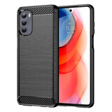 Carbon Hoesje flexibele case Motorola Moto G Stylus 2022 zwart