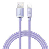 Baseus Crystal Shine Series USB cable cable for fast charging and data transfer USB Type A - USB Type C 100W 1.2m purple (CAJY000405)