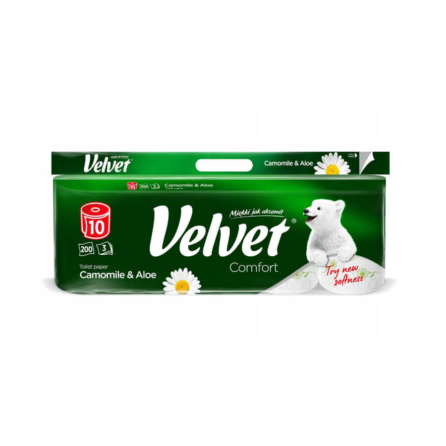Buy Valvet toilet paper 3-ply Camomile amp; Aloe, 10 rolls Valvet toilet paper 3-ply Camomile amp; Aloe, 10 rolls