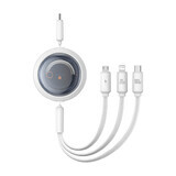 Baseus Free2Draw CB000084 coiled USB-C - Lightning / USB-C / micro USB 100W cable 1.1m - white