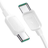 Joyroom Multi-Color Seria A14 USB-C / USB-C 100W cablu 1,2 m - alb
