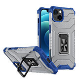 Crystal Ring Case gepantserde hybride hoes + magnetische houder iPhone 12 blauw