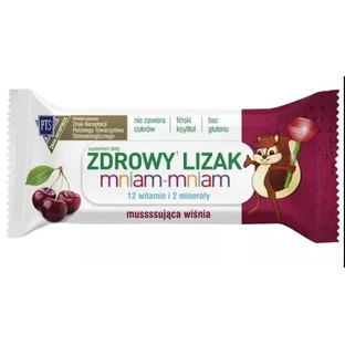 Piruleta Saludable, Yum-Yum, 12 vitaminas y 2 minerales, cereza, 1 pieza
