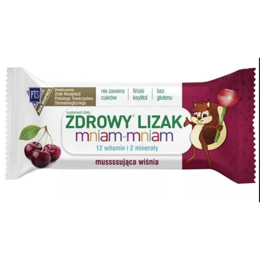 Suçon sain, Yum-Yum, 12 vitamines et 2 minéraux, cerise, 1 pièce