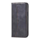 Magneet Fancy Case voor iPhone 13 Pro Max kaart portemonnee hoesje kaarthouder standaard zwart