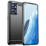 Carbon Hoesje Realme Narzo 50 5G flexibele siliconen carbon case zwart