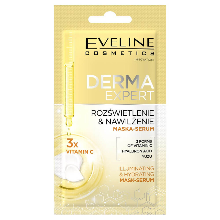 Eveline Cosmetics Derma Expert Maschera viso in crema illuminante e idratante, 8 ml