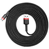 Baseus Cafule Cable heavy-duty nylon cable USB / micro USB 2A 3M black-red (CAMKLF-H91)