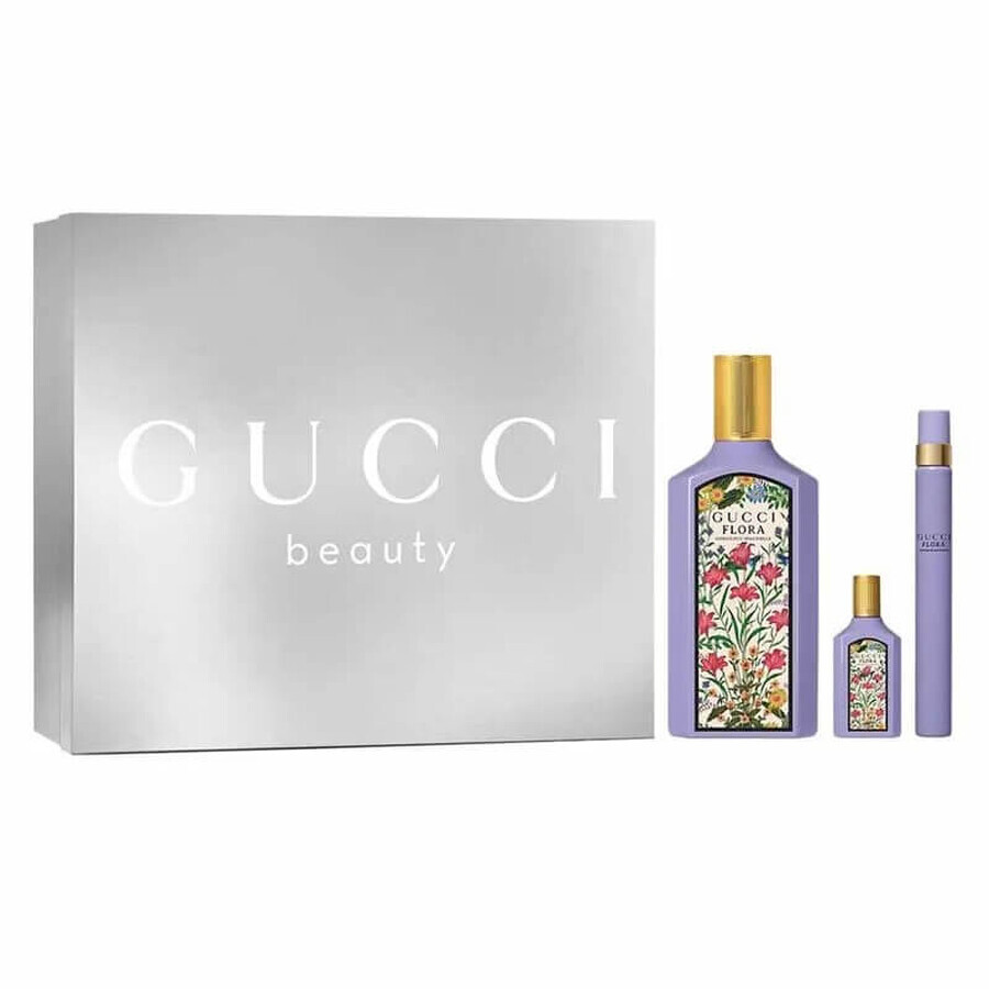 Gucci Flora Gorgeous Magnolia Set Eau de Parfum, 100 ml + Eau de Parfum, 10 ml + Eau de Parfum Miniatur, 5 ml