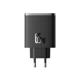 GaN Baseus Cube Pro 65W 2x USB-C USB-A lader - zwart