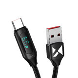 Câble USB A - USB C Wozinsky WUACC2 avec écran 66W 6A 2m - noir