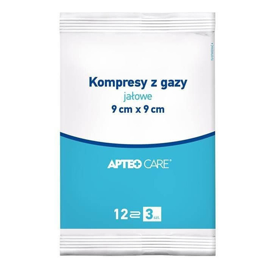 ApteoCare steriele wattenstaafjes 9cmx9cm 17-draads 3 st.