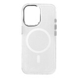 Glitter MagSafe hoesje voor iPhone 16 Plus - wit met glitter