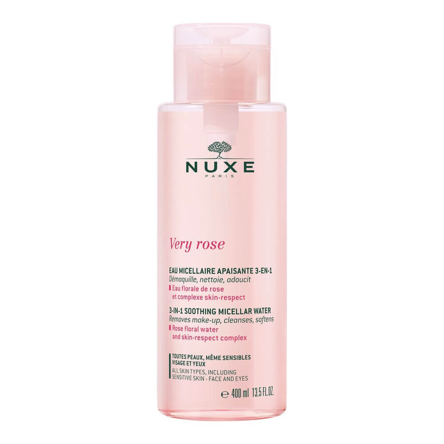 Boutique Nuxe Very Rose Eau micellaire apaisante 3en1, 400 ml Nuxe Very Rose Eau micellaire apaisante 3en1, 400 ml