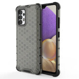 Honingraat gepantserd hoesje met gel frame Samsung Galaxy A03s (166.5) zwart