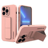 Wozinsky Kickstand Case étui en silicone avec support iPhone 13 Pro rose
