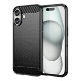 Siliconen hoesje Carbon voor iPhone 16 Plus - zwart