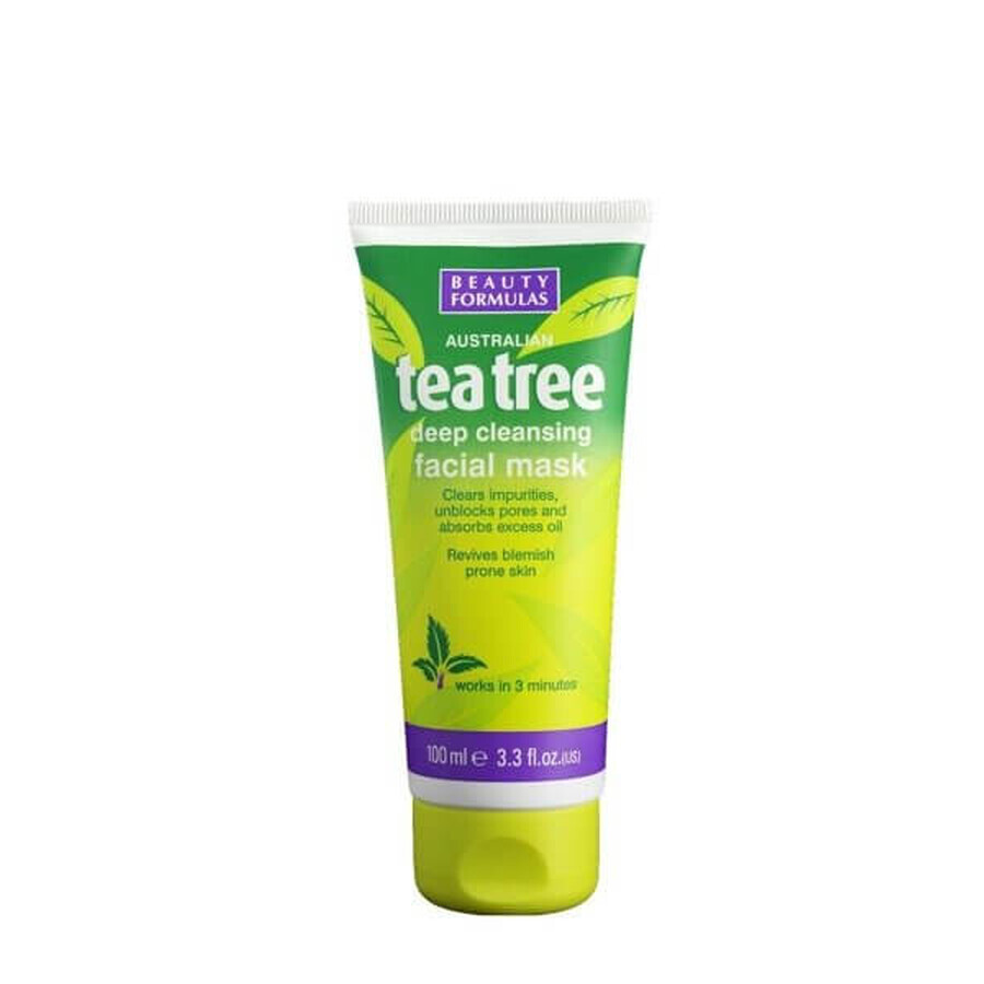 Beauty Formulas Maschera viso all'argilla dell'albero del tè, 100 ml