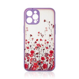 Design case voor iPhone 12 Pro Max gebloemde hoes paars