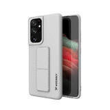 Wozinsky Kickstand Case étui en silicone avec support Samsung Galaxy S21 Ultra 5G gris