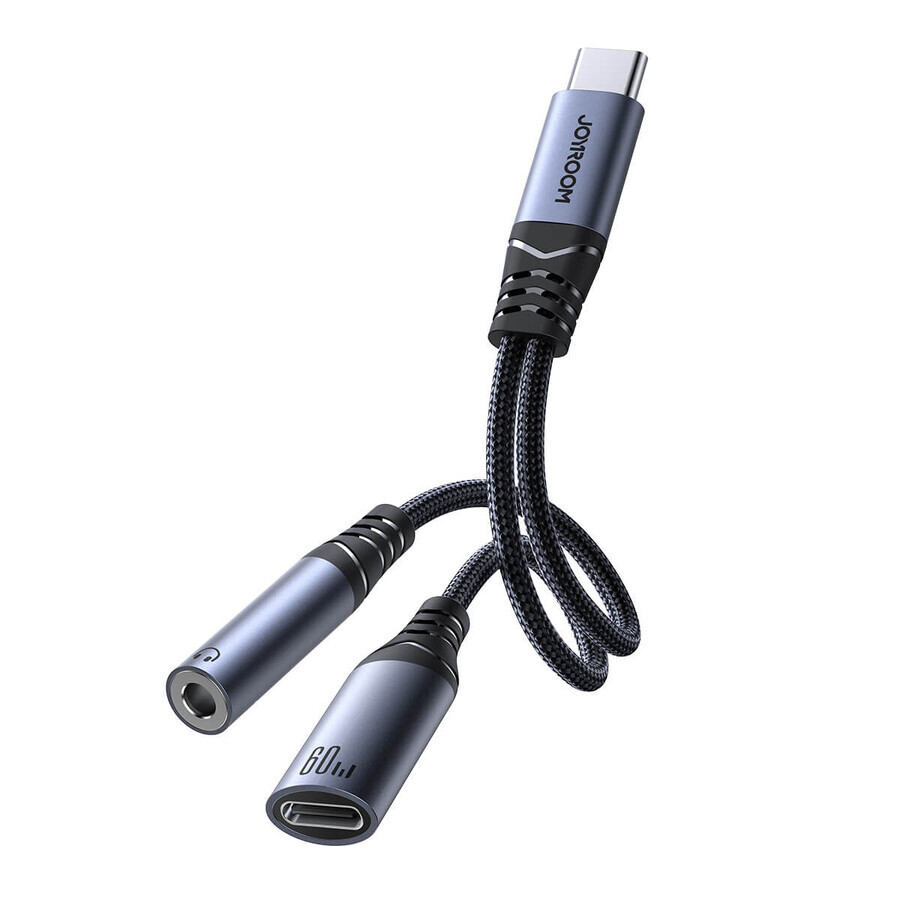 Joyroom SY-C02 2-in-1 DAC adapter USB-C to USB-C / mini jack 3.5 mm - black