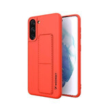 Wozinsky Kickstand Case étui en silicone avec support pour Samsung Galaxy S21+ 5G rouge
