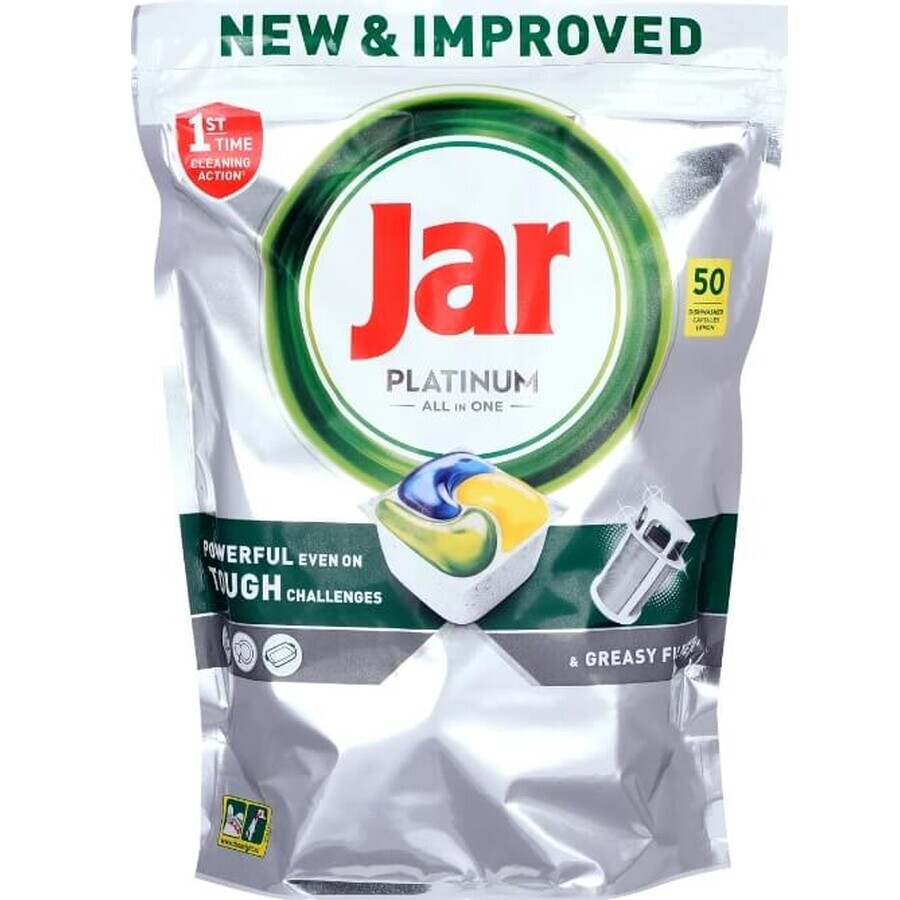 Jar Platinum All in One Lemon Geschirrspülkapseln, 50 Stück