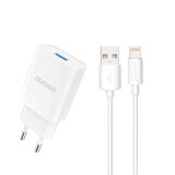 Dudao A4EU USB-A 2.1A Netzladegerät - weiß + USB-A - Lightning Kabel