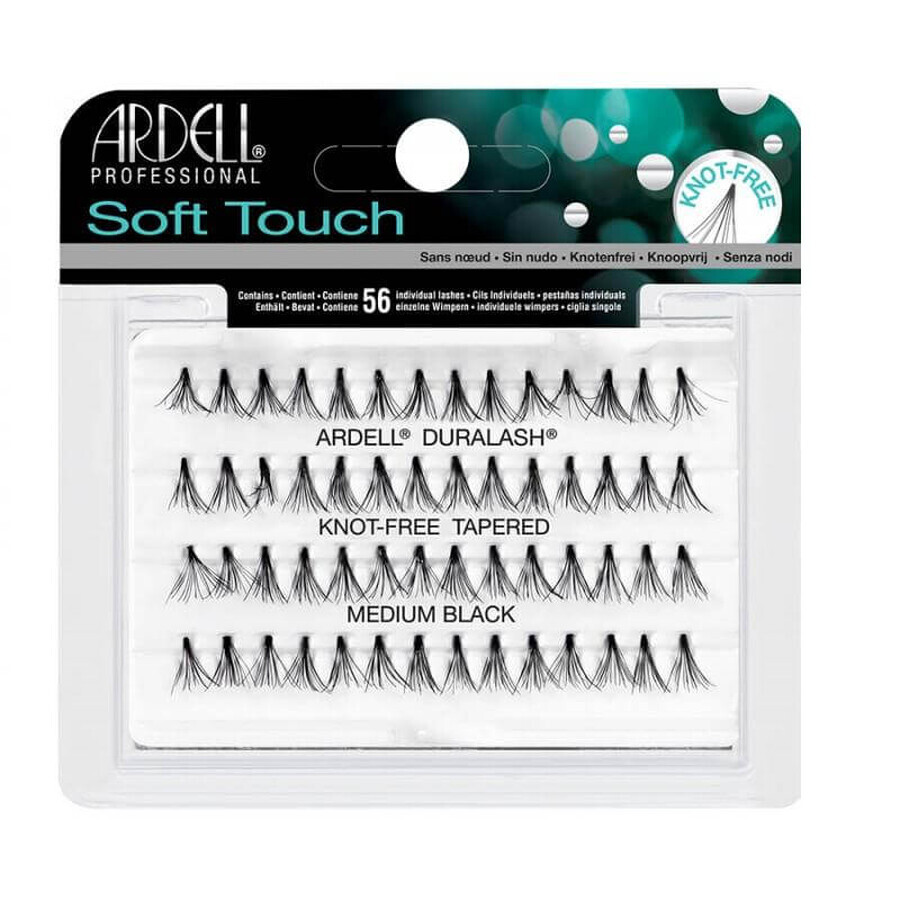 Ardell Soft Touch Ciglia a grappolo senza nodi Nero medio, 56 pezzi