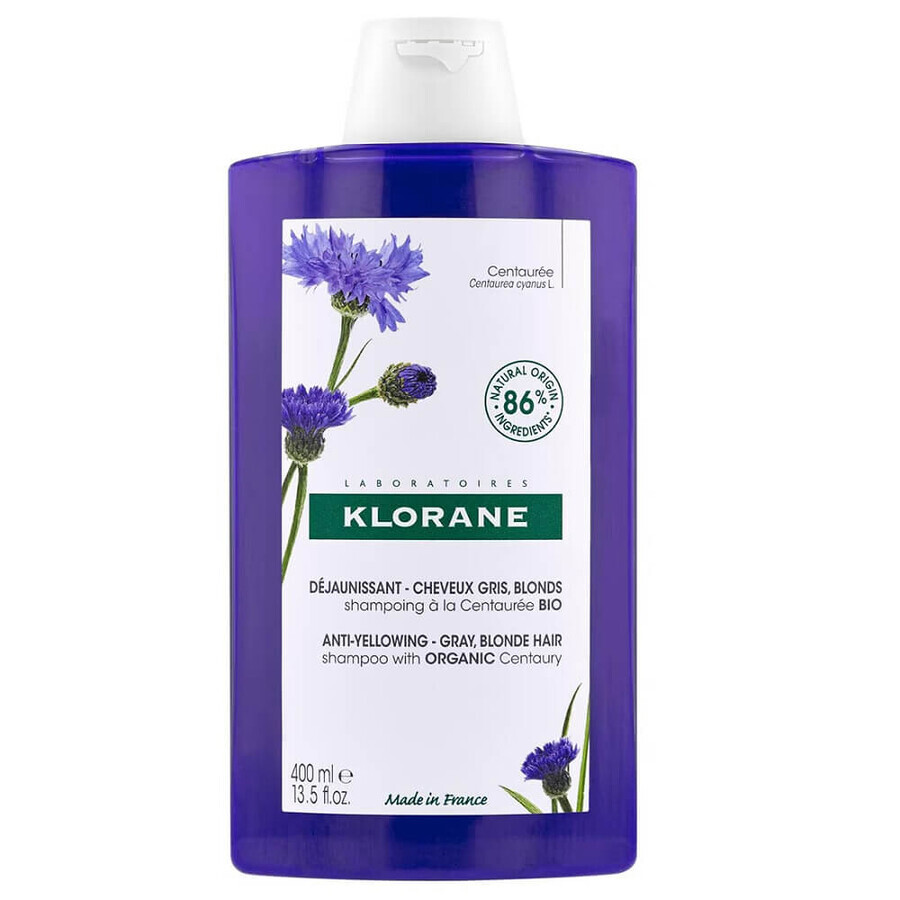 Klorane Anti-Yellowing Shampoo Shampoo to eliminate yellow tones, 400 ml.