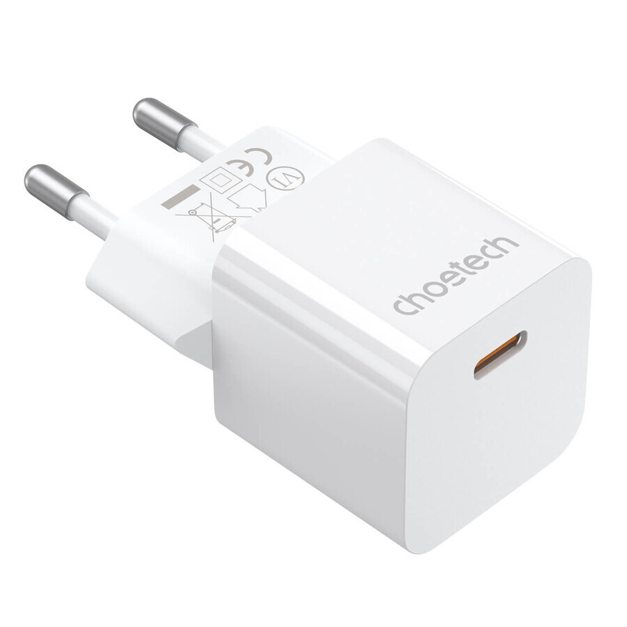 Caricatore di rete Choetech PD5010 USB-C 20W - bianco