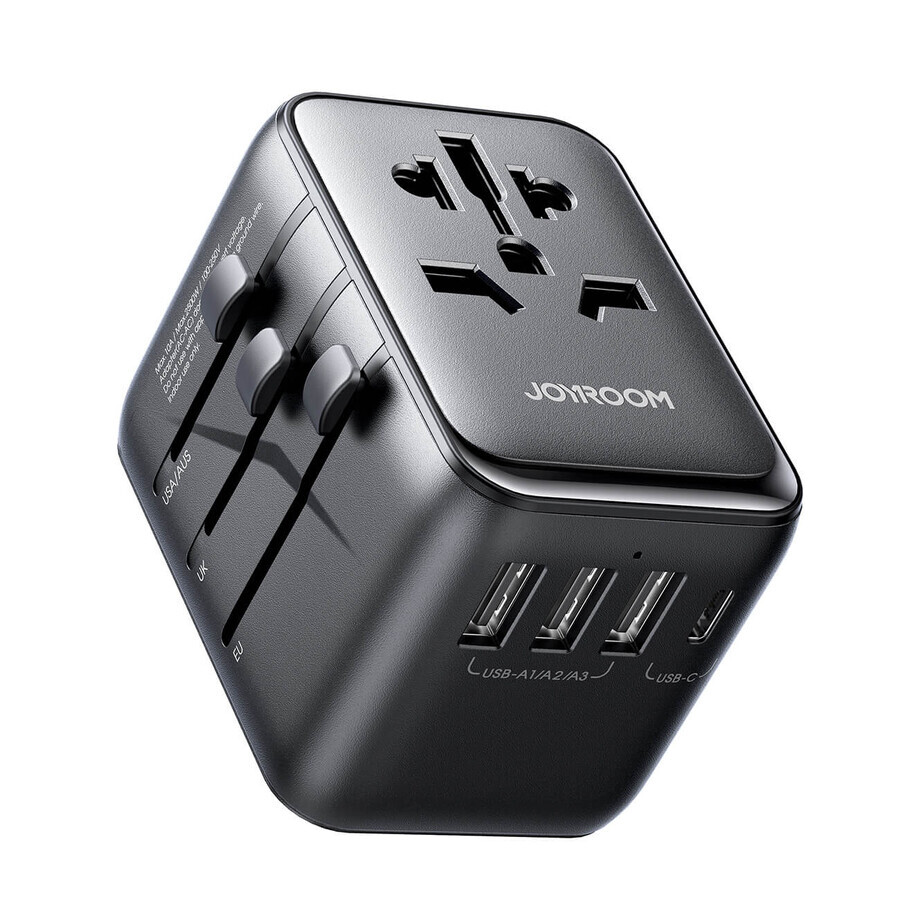 Adaptateur de voyage Joyroom JR-TCW01 universel 17W EU / US / UK / JP / AU / CN - noir