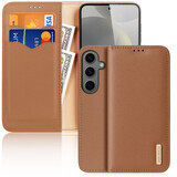 Custodia flip Dux Ducis Hivo con blocco RFID per Samsung Galaxy S24+ - marrone