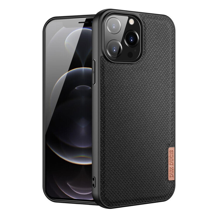 Dux Ducis Fino étui recouvert de nylon iPhone 13 Pro Max noir